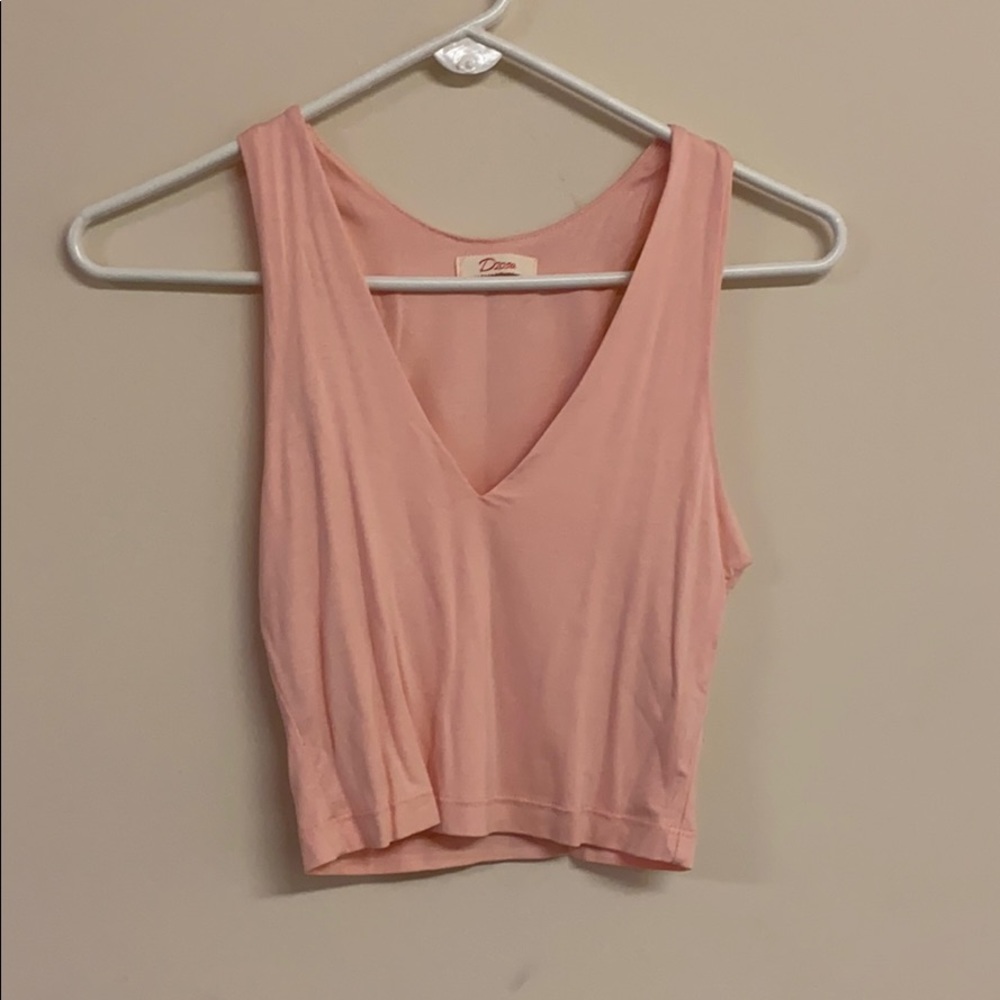 Pink V-Neck Crop Top